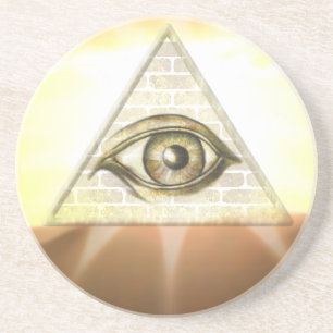 Porta-copos De Arenito Olho do Sunburst do providência