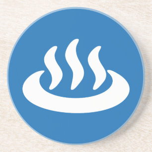 Porta-copos De Arenito Onsen ♨ Hot Primavera 温 泉 Sinal Japonês