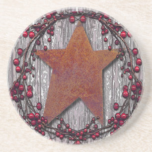 Porta-copos De Arenito Os conselhos do celeiro oxidaram estrela