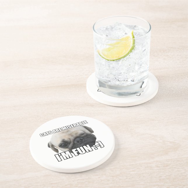 PORTA-COPOS DE ARENITO OS GATOS SÃO MISERÁVEIS, ESTOU DIVERTIDO:-) MEME (Lateral)