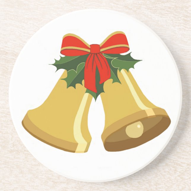 Porta-copos De Arenito Os sinos estão tocando (Frente)