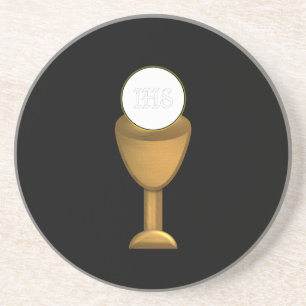 Porta-copos De Arenito Ouro Chalice e Anfitrião - Comunidade Santa
