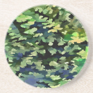 Porta-copos De Arenito Padrão de Camuflagem Verde e Azul