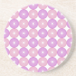 Porta-copos De Arenito Padrão de círculos rosa e roxo
