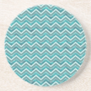 Porta-copos De Arenito Padrão de Glitter Chevron das Águas