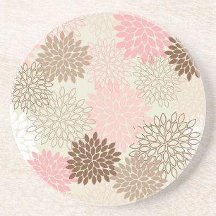 Porta-copos De Arenito Padrão De Mãe Rosa E Castanho