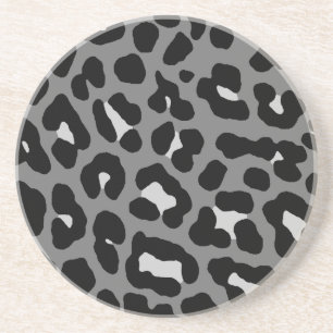 Porta-copos De Arenito Padrão de manchas de leopardo retrô dos anos 80 Co