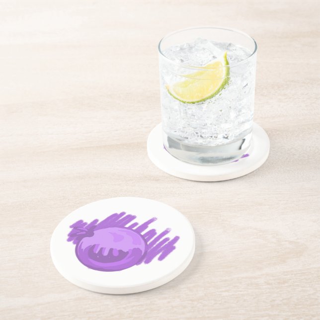 Porta-copos De Arenito Padrões-frutas Aromas e Creme (Lateral)