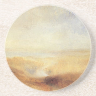 Porta-copos De Arenito Paisagem com Baía de Rio Distante por Joseph Turne