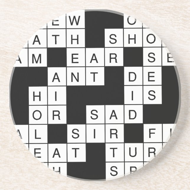 Porta-copos De Arenito Palavras cruzadas (Frente)