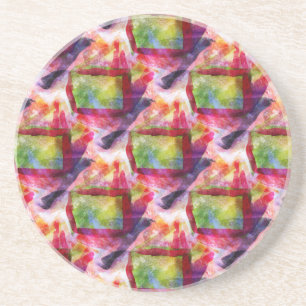 Porta-copos De Arenito Papel de parede verde, vermelho abstrato