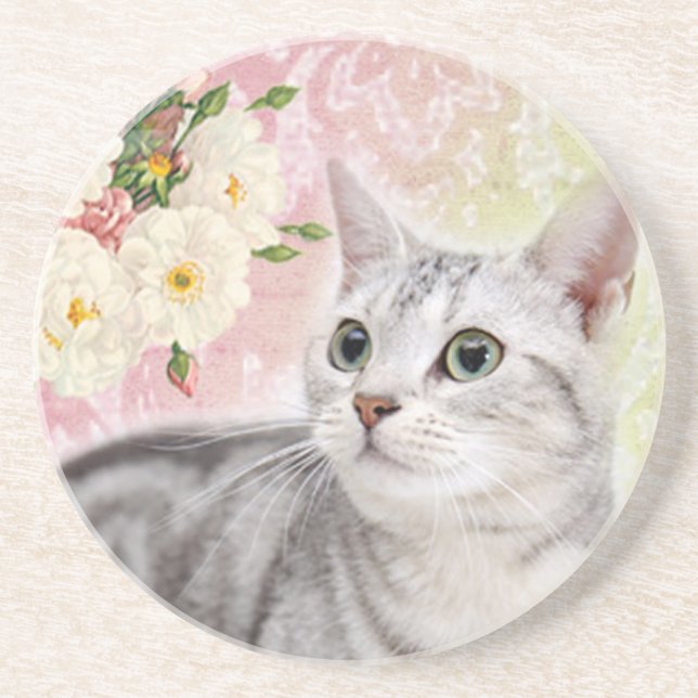 Porta-copos De Arenito Pare para cheirar os rosas (Frente)