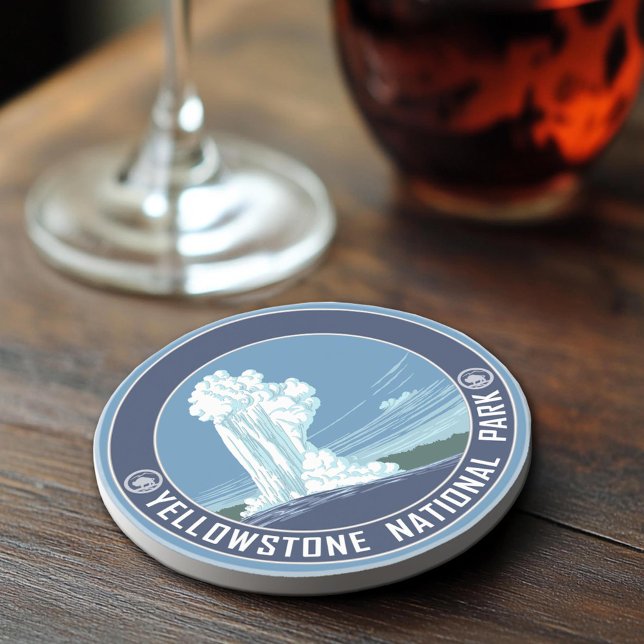 Porta-copos De Arenito Parque Nacional Yellowstone Souvenir (Sandstone Coaster)