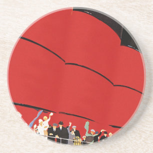 Porta-copos De Arenito Passageiros do navio de cruzeiros do vintage que