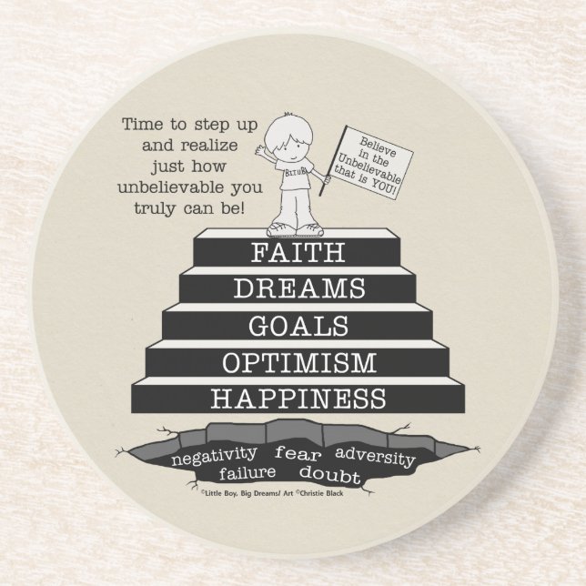 Porta-copos De Arenito Passo para cima (Frente)