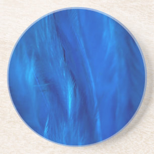 Porta-copos De Arenito Penas Azuis do Céu e para Baixo