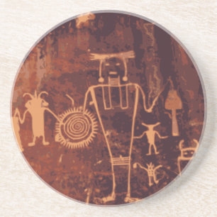 Porta-copos De Arenito Petroglyph, monumento nacional do dinossauro,