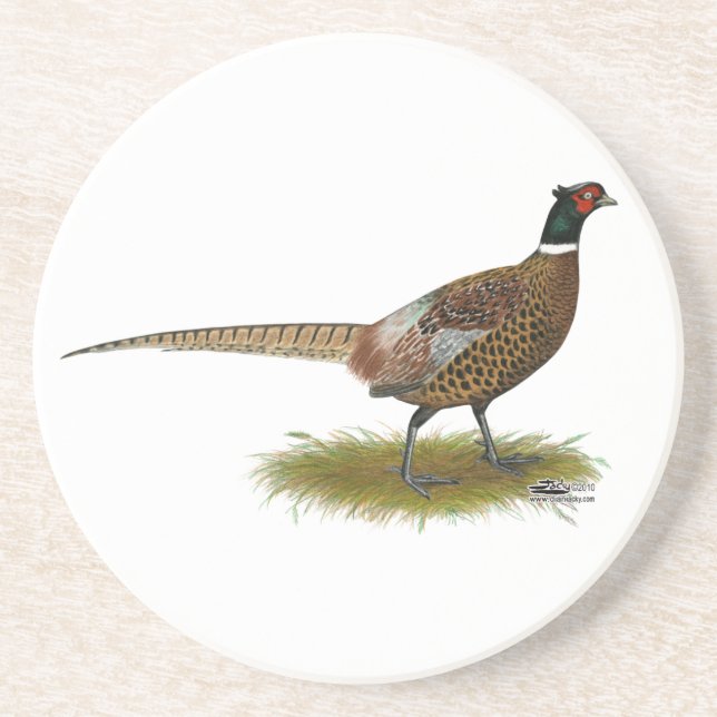 Porta-copos De Arenito Pheasant Rooster (Frente)