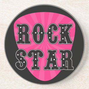 Porta-copos De Arenito Picareta da guitarra da estrela do rock