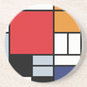 Porta-copos De Arenito Piet Mondrian - composição com grande plano
