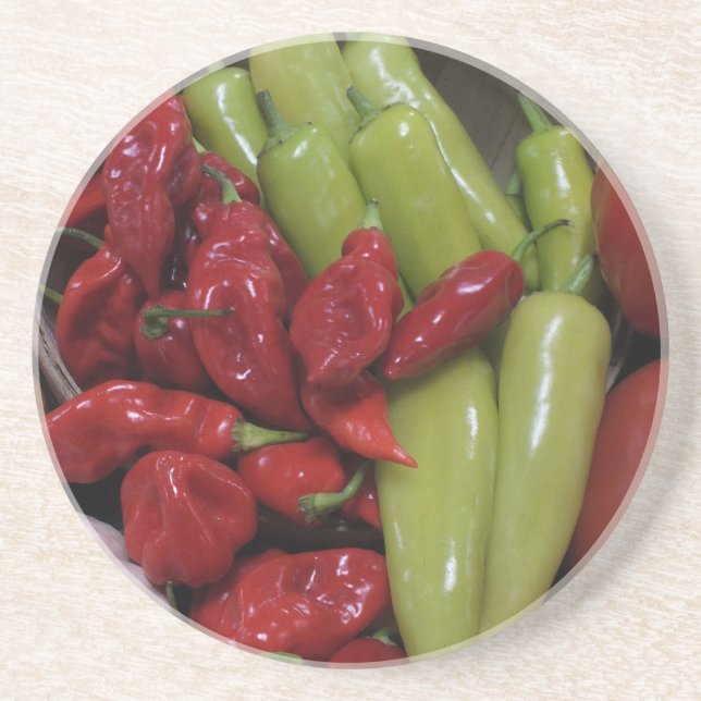 Porta-copos De Arenito Pimentos Chili (Frente)