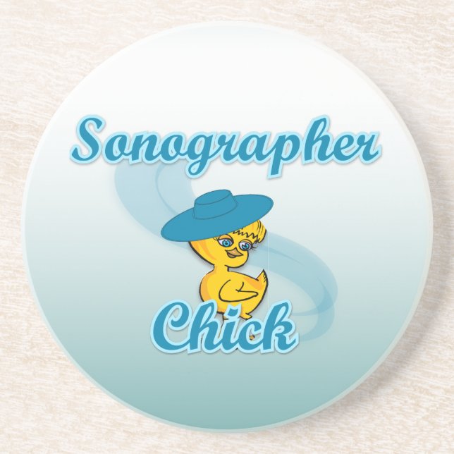 Porta-copos De Arenito Pintinho Sonógrafo 3 (Frente)