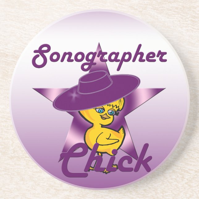 Porta-copos De Arenito Pintinho Sonógrafo nº 9 (Frente)