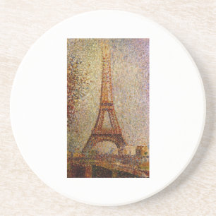 Porta-copos De Arenito Pintura de Georges Seurat: A torre Eiffel (1889)