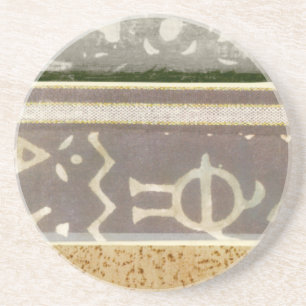Porta-copos De Arenito Pintura de Padrão Tribal Contemporâneo