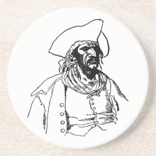 Porta-copos De Arenito Piratas Vintage, um Esboço de Bucaneiro por Howard