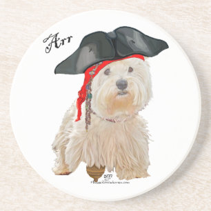Porta-copos De Arenito Pirate Westie