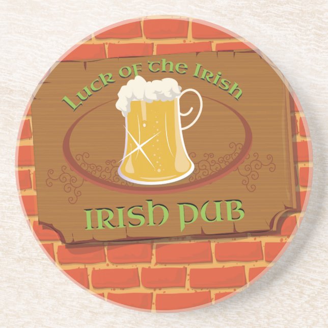 Porta-copos De Arenito Placa de Pub Irlandês (Frente)