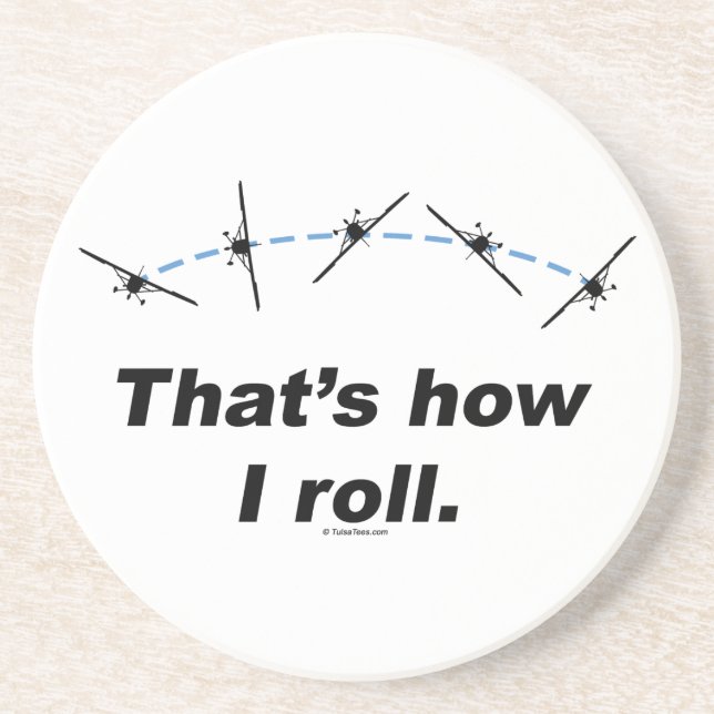 Porta-copos De Arenito Plane como eu rolo (Frente)