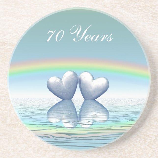 Porta-copos De Arenito Platinum Hearts do 70 (Frente)