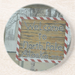 Porta-copos De Arenito Pólo Norte congelado floco de neve Alaska do tempo