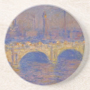 Porta-copos De Arenito Ponte de Waterloo, efeito da luz solar por Claude