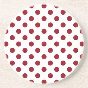 Porta-copos De Arenito Pontos Polka Vermelho Carmesim Círculos