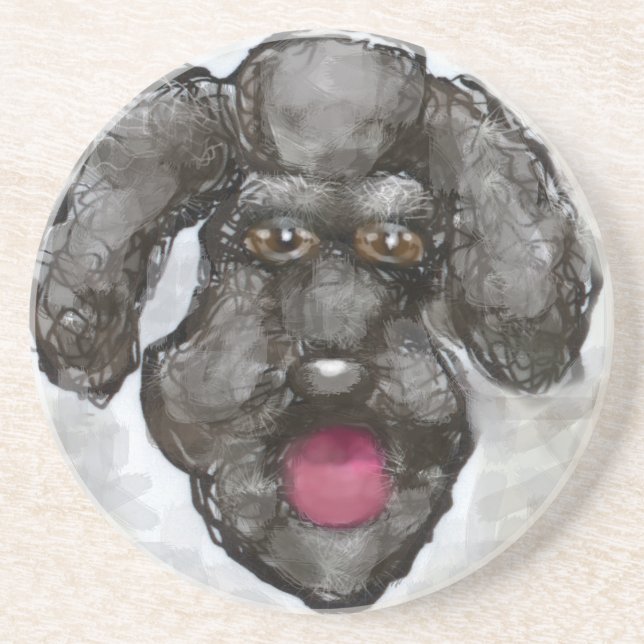Porta-copos De Arenito Poodle (Frente)