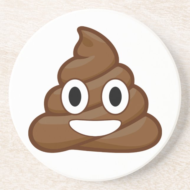 Porta-copos De Arenito poop emoji (Frente)