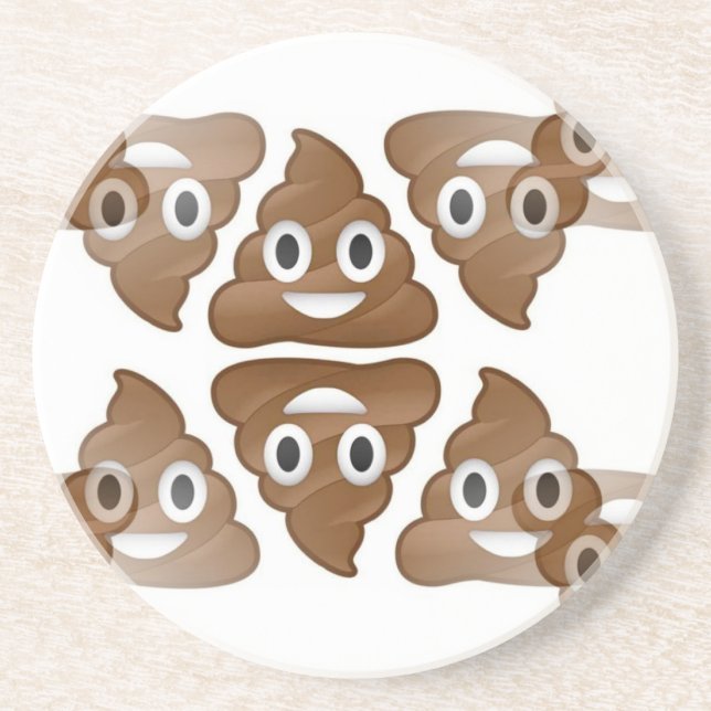 Porta-copos De Arenito poop emojis (Frente)