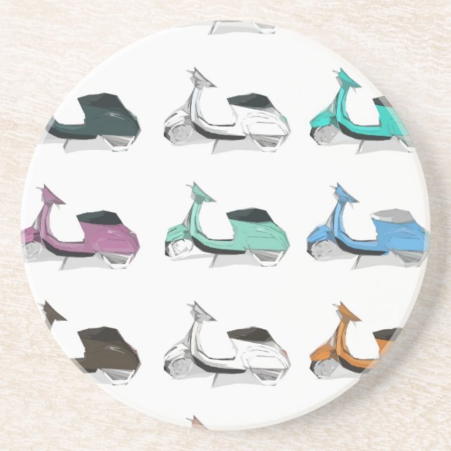 Porta-copos De Arenito Pop art de Lambretta (Frente)