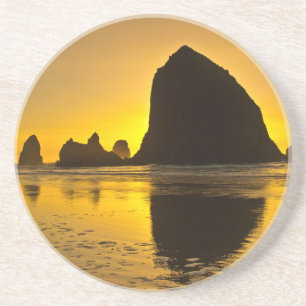 Porta-copos De Arenito Pôr do sol, Cannon Beach, Oregon, EUA