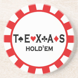 Porta-copos De Arenito Portas copos da microplaqueta de póquer de Texas