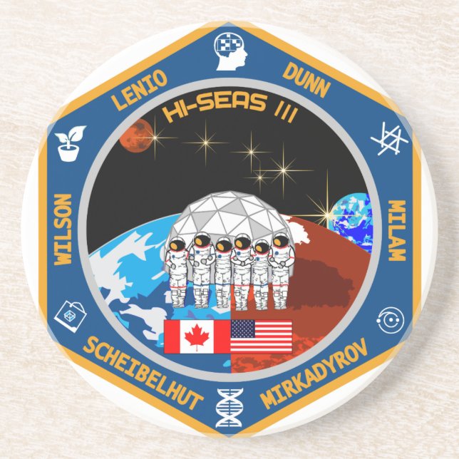 Porta-copos De Arenito Portas copos da missão III de HI-SEAS (Frente)