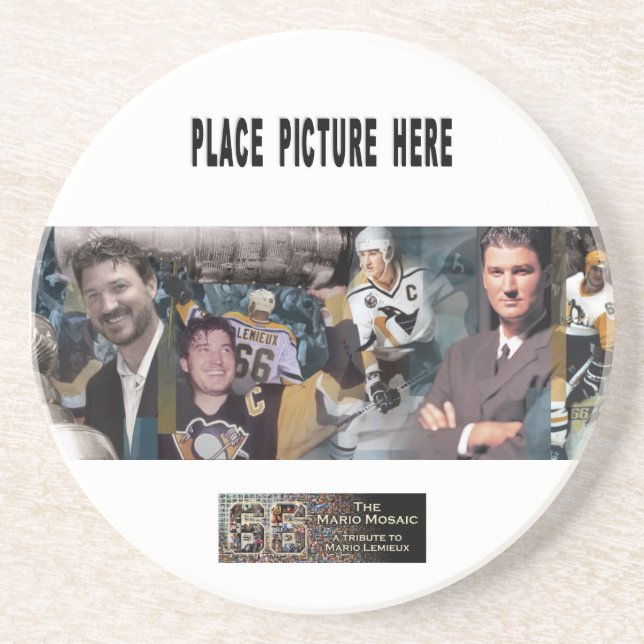 Porta-copos De Arenito Portas copos do mosaico de Mario com foto (Frente)