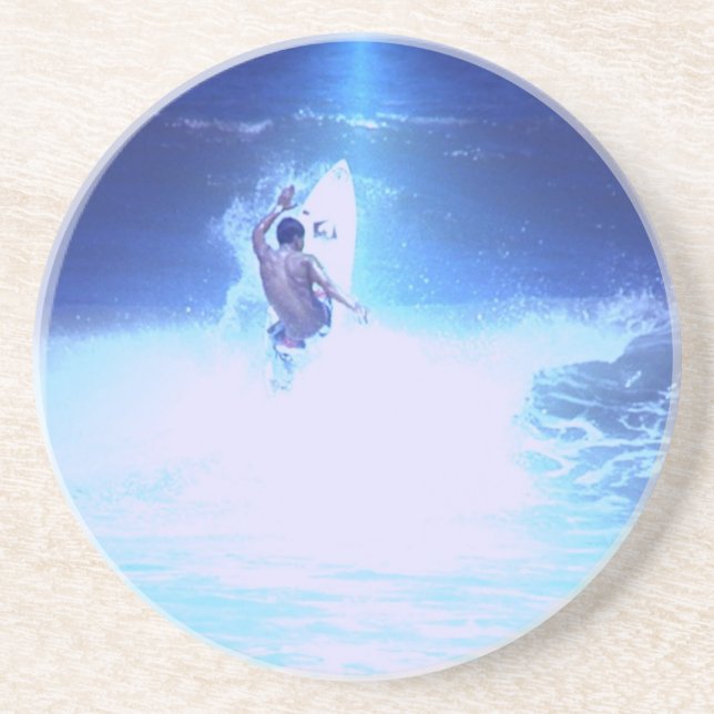Porta-copos De Arenito Portas copos grandes surfando das ondas (Frente)