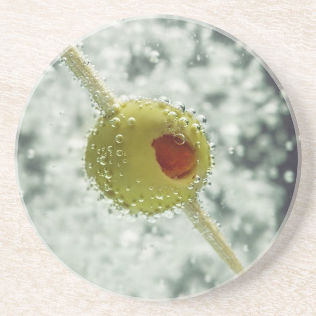 Porta-copos De Arenito Portas copos Martini Olive Sandstone (Frente)