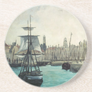 Porta-copos De Arenito Porto em Calais por Manet, Arte Impressionista Ant