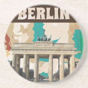 Porta-copos De Arenito Poster de viagens Vintage Berlin