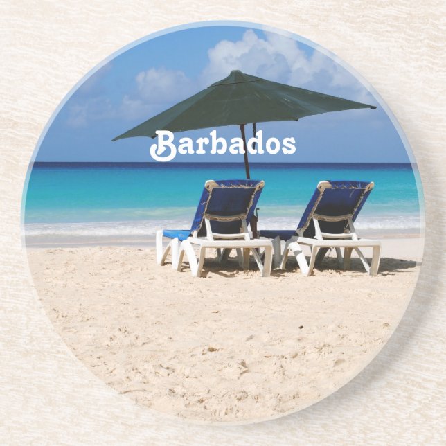 Porta-copos De Arenito Praia em Barbados (Frente)